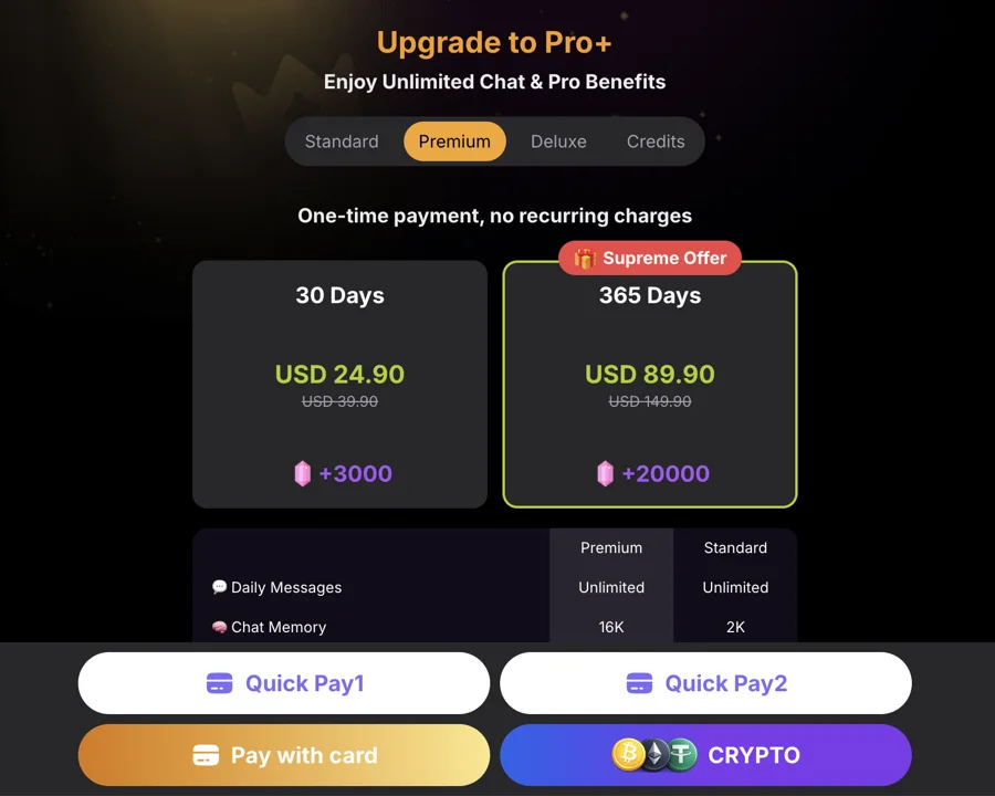 Yollo AI pricing: access tiers and credit packs