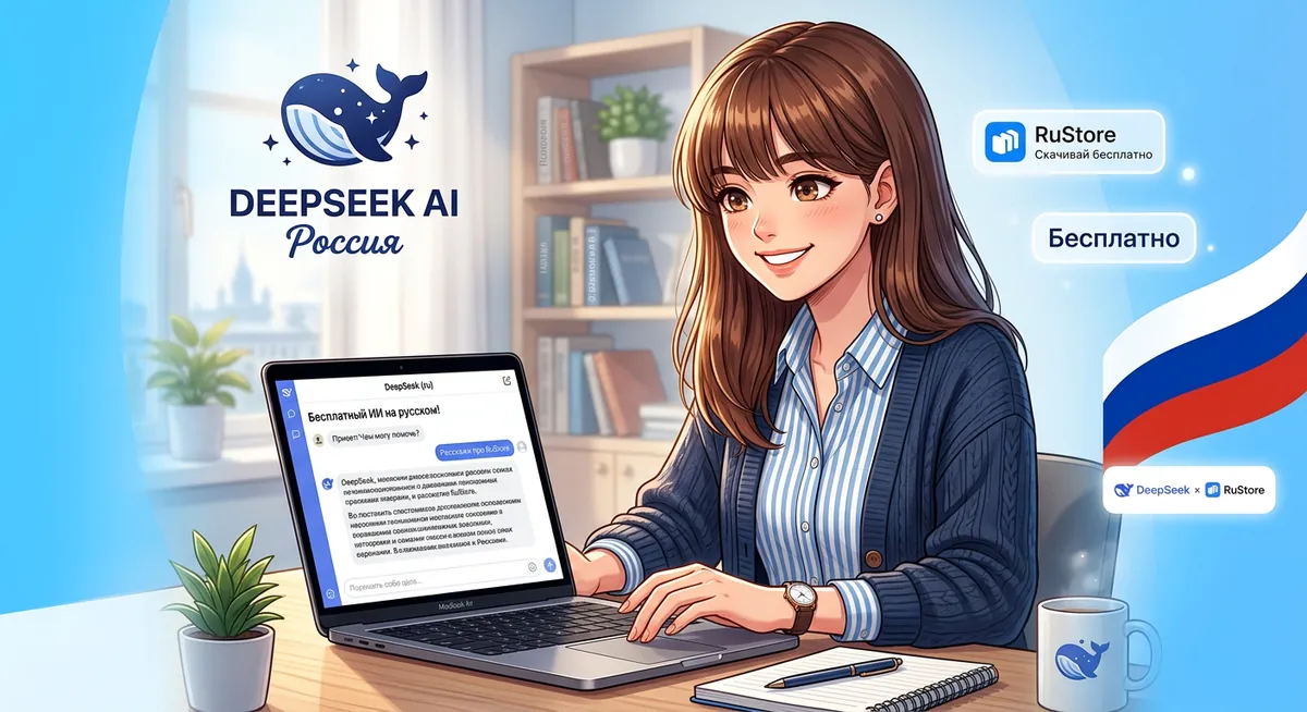 DeepSeek на русском — как пользоваться бесплатно из России (2026)