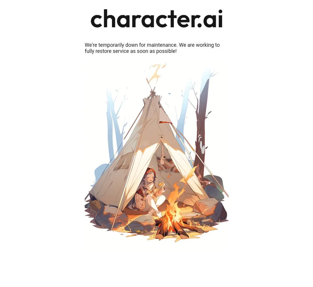 Character.AI maintenance page
