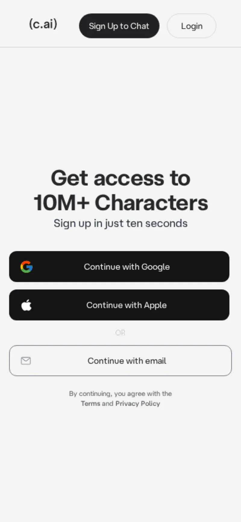 Официальный мобильный интерфейс Character AI вместо сомнительных mod APK