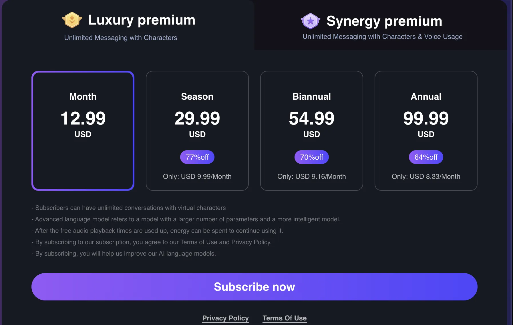 HiWaifu Luxury Premium pricing