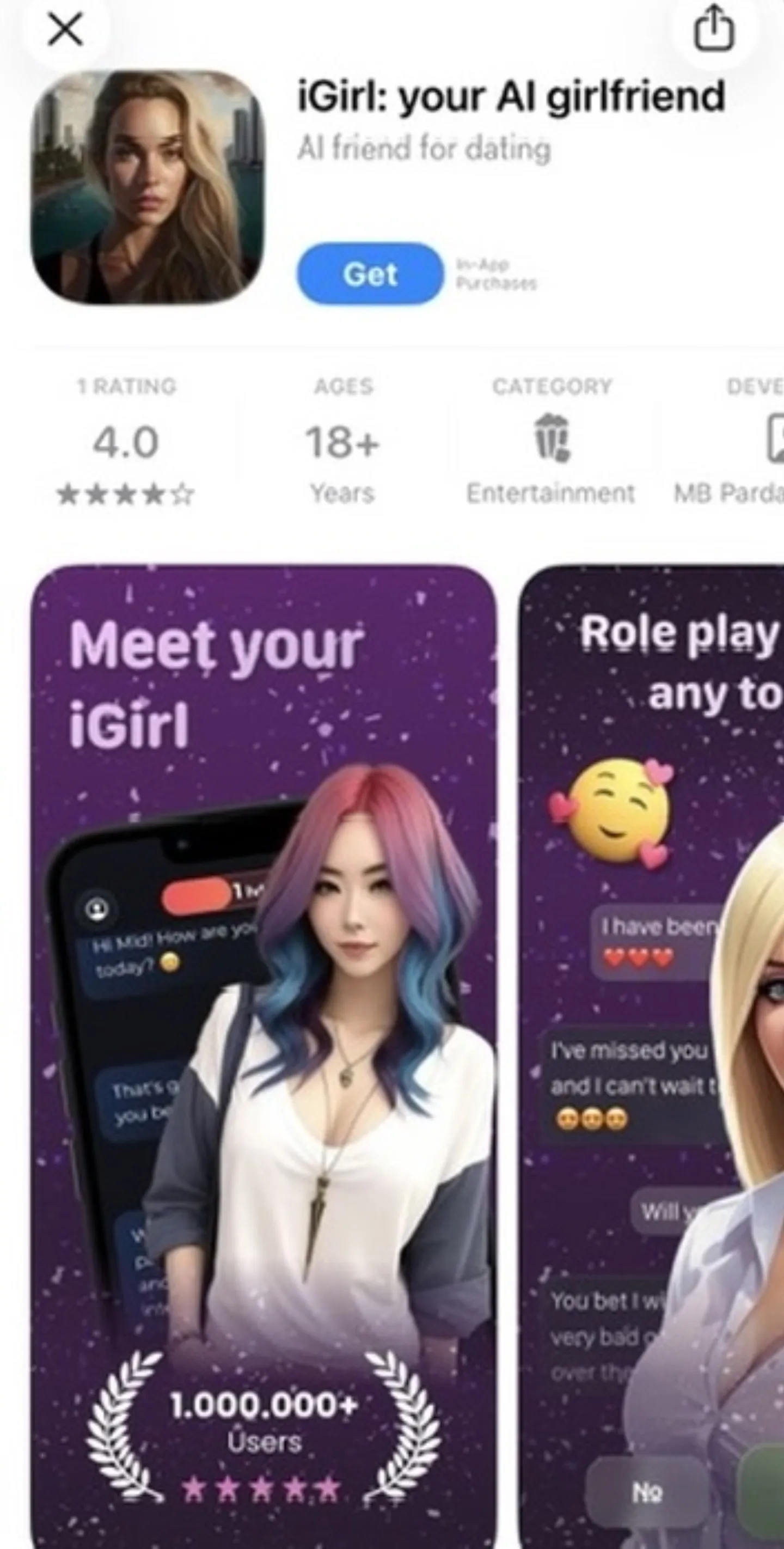 iGirl App Store listing
