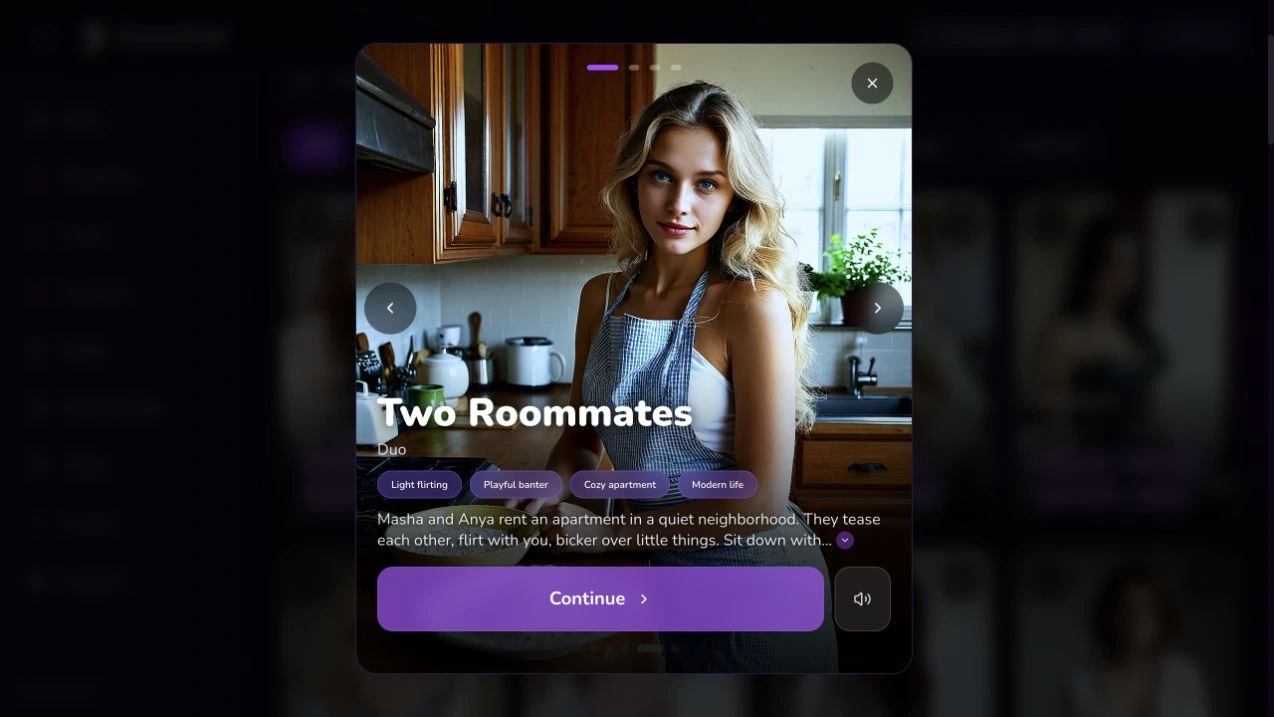 Group preview showing the characters in the scene. English interface.