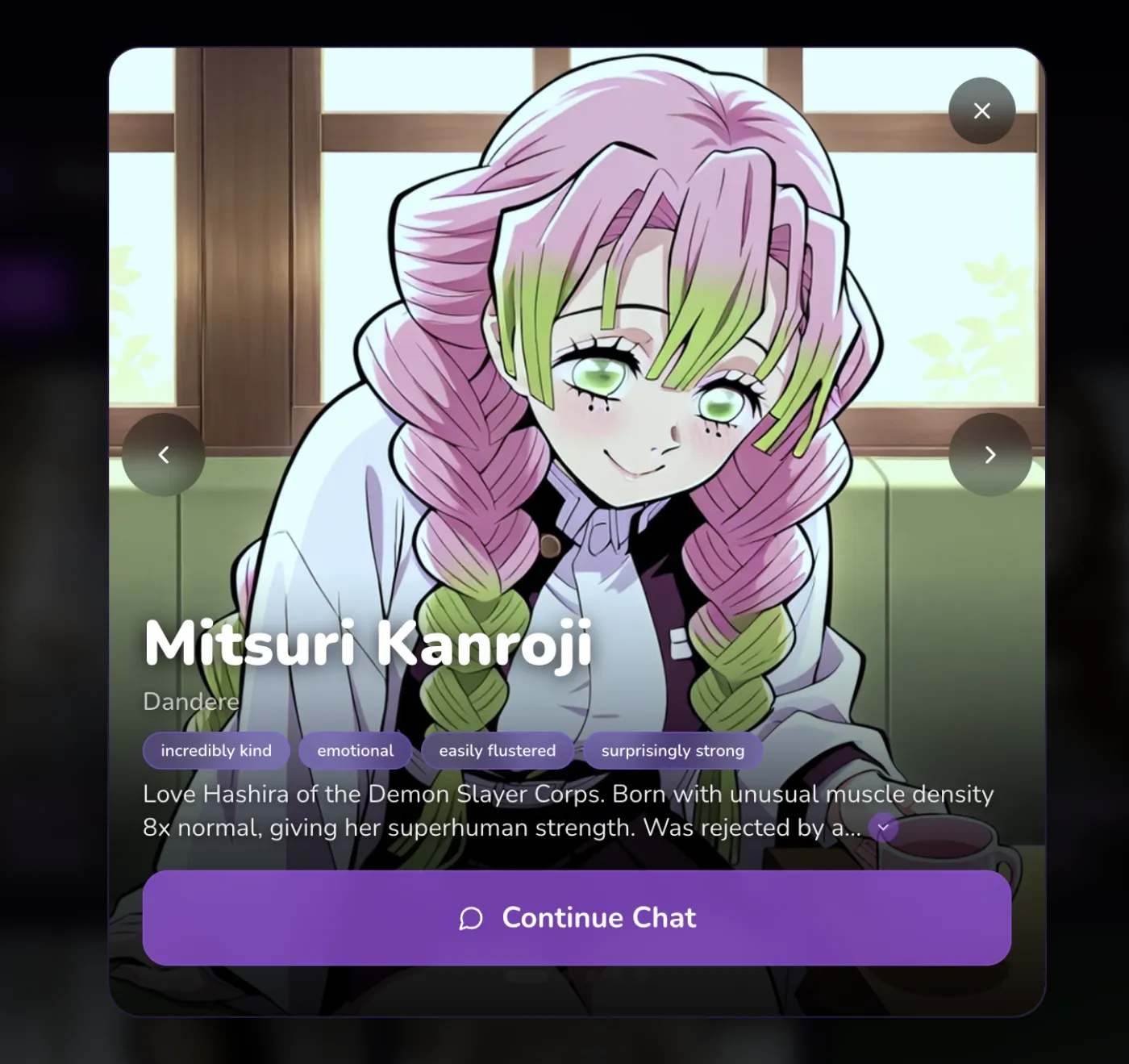 HoneyChat character preview — anime style
